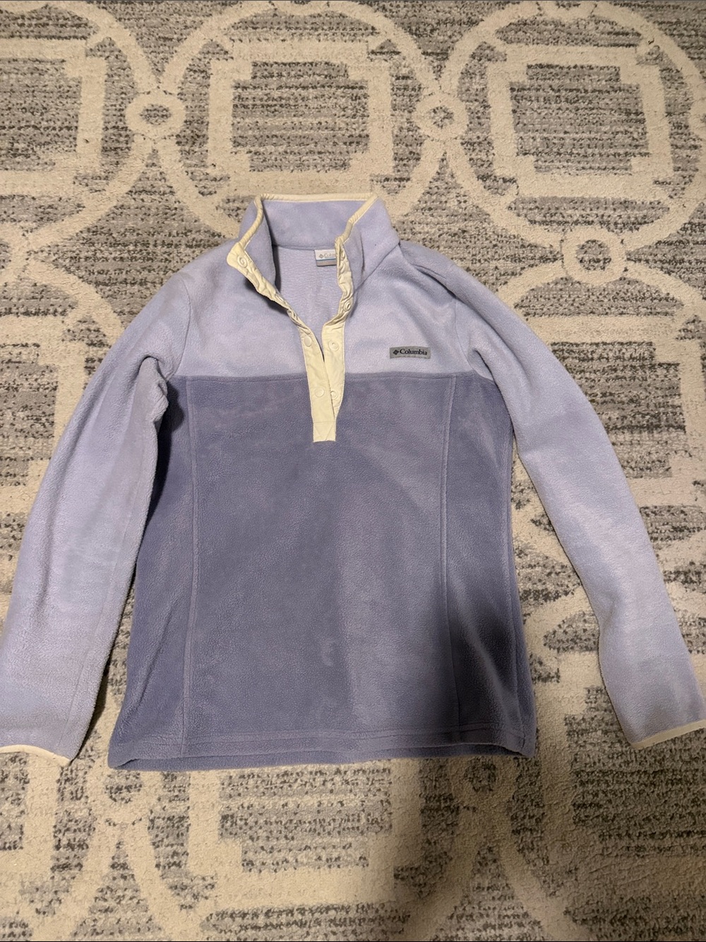 Columbia Lavender and Cream Quarter-Snap Fleece Pullover